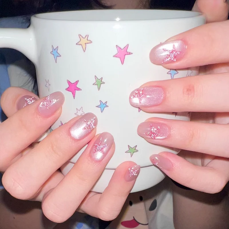 Künstlerische Stern-beschmückte Press-On Nägel Karnz