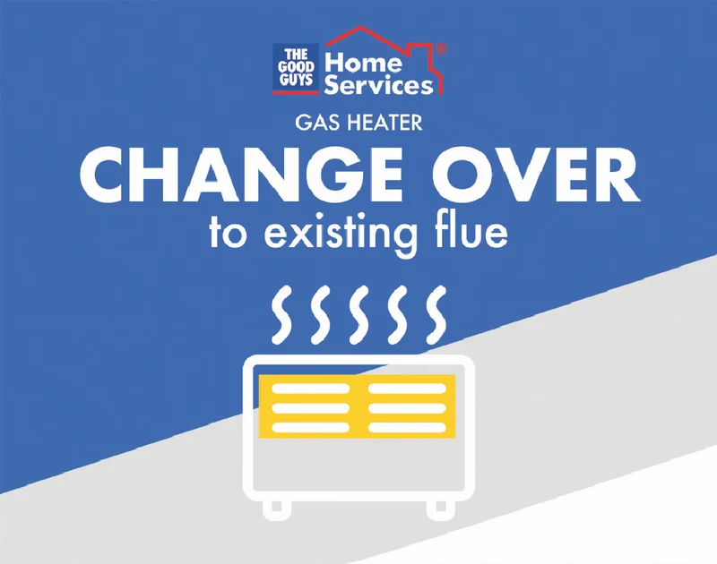 The Good Guys Home Services Gas wall furnace change over install to an existing flue