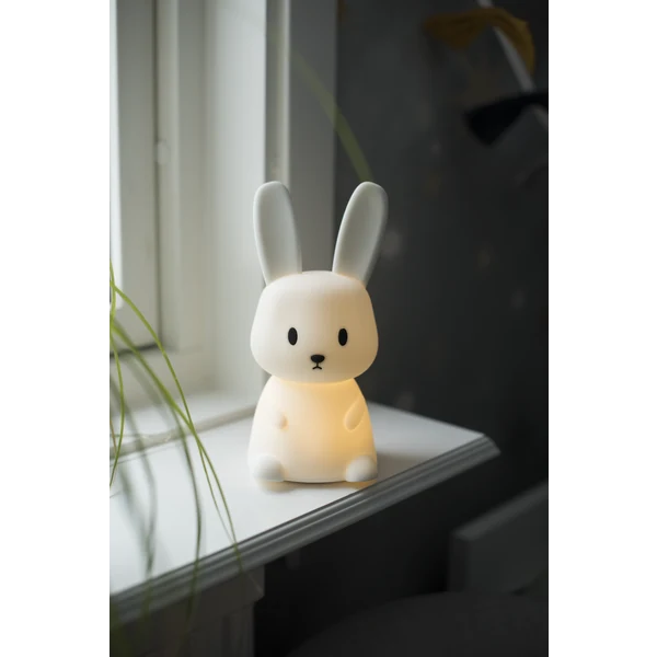 Star Trading LED Nachtlicht "Bunny", Hase weiß, 7 einstellbare Farben, mit Touchsensor, 0,3 W, ca. 9x20 cm, Batterie, Silikon