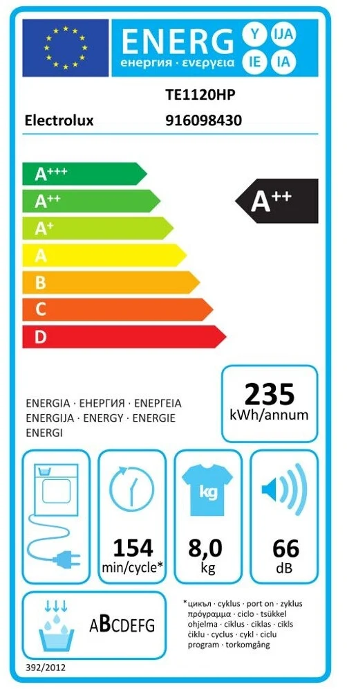 ELECTROLUX Gewerbe-Wärmepumpentrockner TE1120HP myPRO 8kg