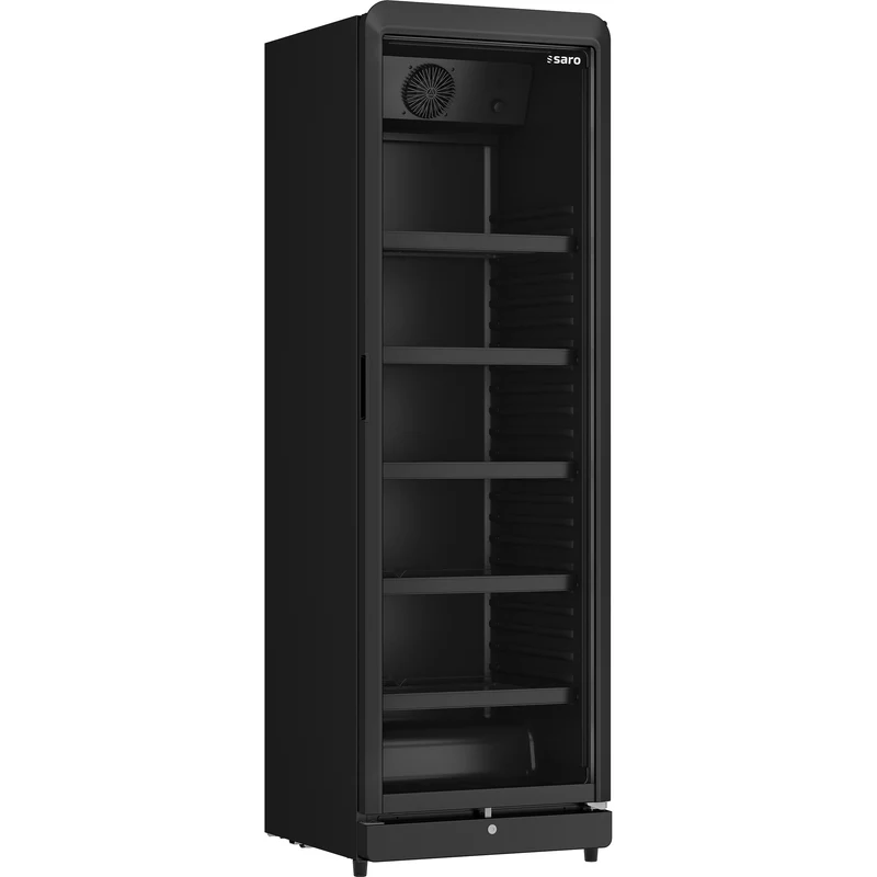SARO Kühlschrank mit Glastür, Modell GTK 388 - schwarz - EEK: C
