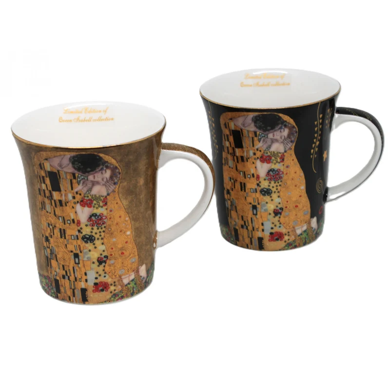 Gustav Klimt Kiss Becher schwarz und braun 400ml, Königin Isabel