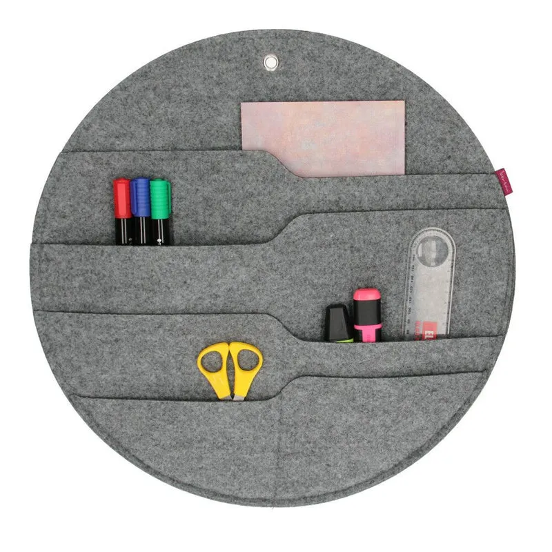 Bertoni Filz-Wandorganizer Circle XL Durchmesser 45 cm - grau, 4 Fächer