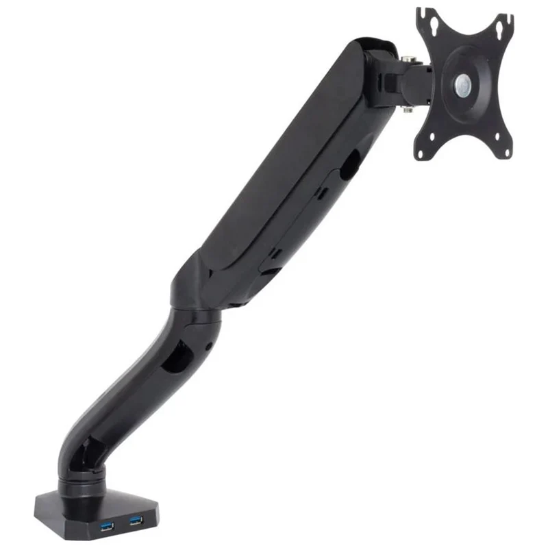 ART RAMM L-17GD 1-Fach Monitorhalterung 10-32" bis 9kg VESA 75x75 100x100 Full Motion Schreibtischhalterung Tischhalterung 2x USB 3.0
