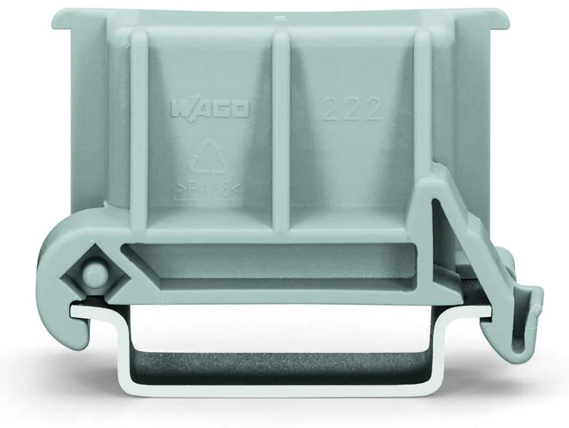 WAGO 222-510 Angled DIN-Rail Adapter 221-500/222-500, Gray, Pack of 10