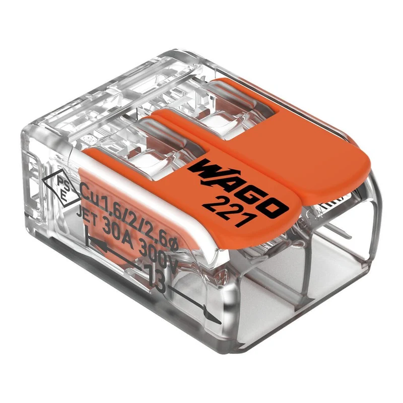 WAGO 221-612 Splicing Connector with Levers 2-Conductor 0.5-6 mm² - Pack of 50