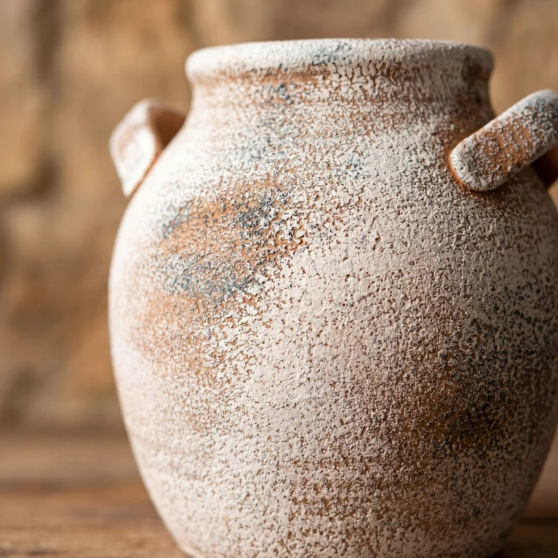 Handgefertigter Dekorativer Keramiktopf Karnz
