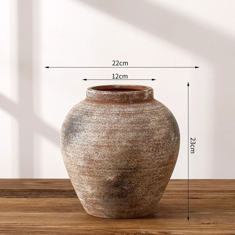 Handgefertigte Terrakotta Vase Karnz