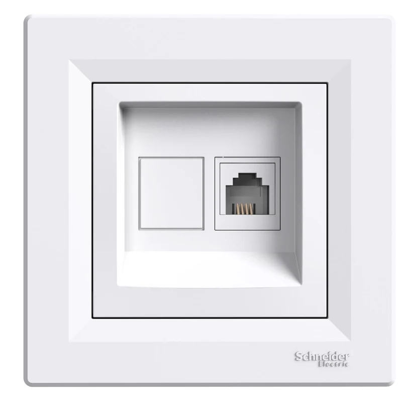 Schneider EPH4100121 Asfora Single RJ11 Telephone Outlet White