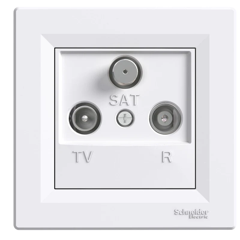 Schneider EPH3500121 Asfora TV-R-SAT IEC Male Socket White