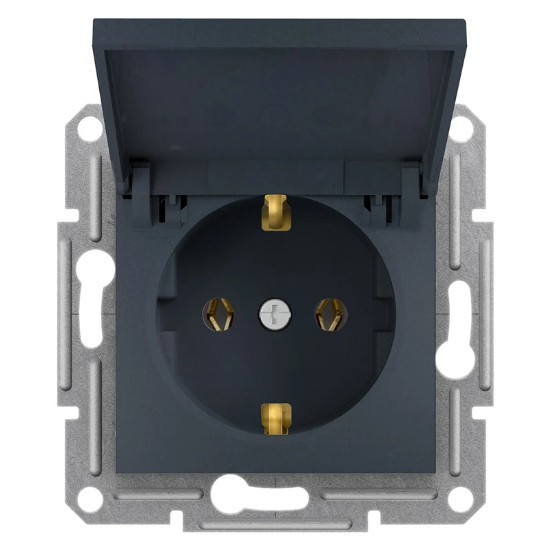 Schneider EPH3100171 Asfora Single Socket Outlet 16A 250V Anthracite