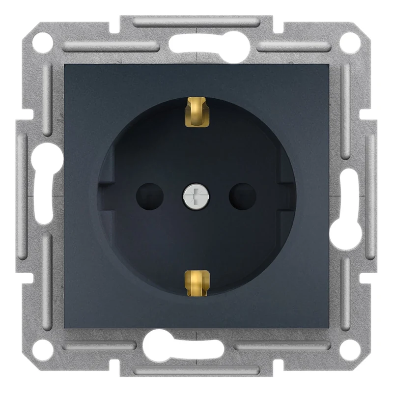 Schneider EPH2900271 Asfora Single Socket Outlet 2P+E 16A Anthracite