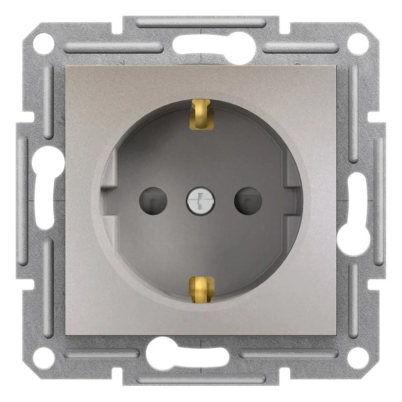 Schneider EPH2900269 Asfora Shuttered Single Socket 2P+E 16A Bronze