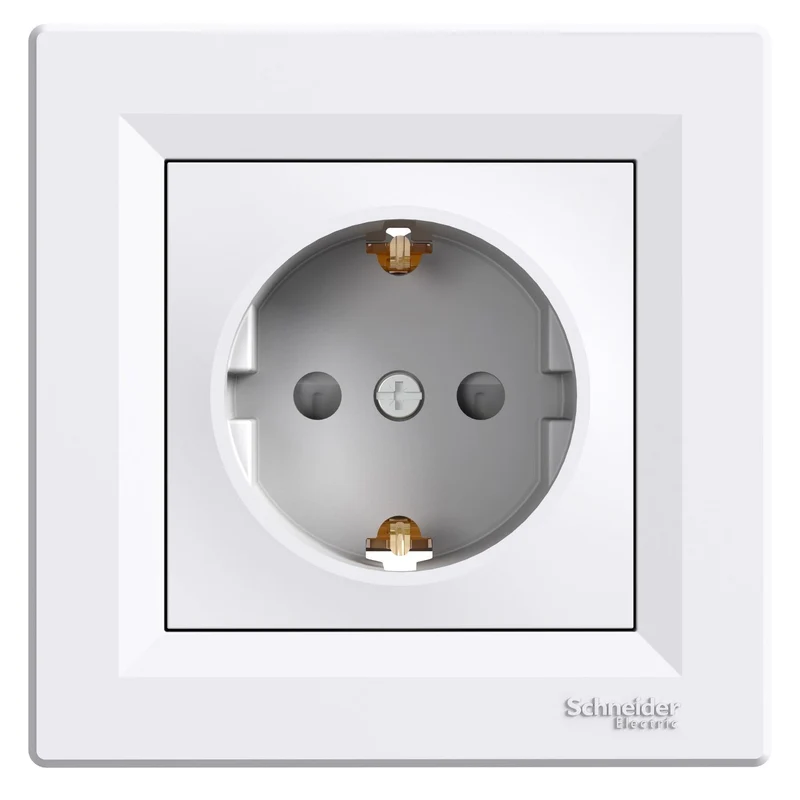 Schneider EPH2900221 Asfora Single Socket Outlet 2P+E 16A White