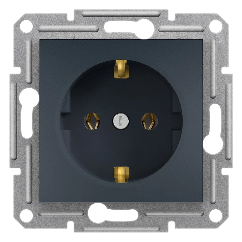 Schneider EPH2900171 Asfora Single Socket Outlet 16A 2P+E Anthracite