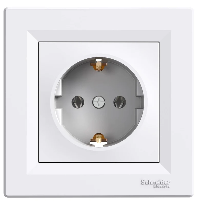 Schneider EPH2900121 Asfora Single Socket Outlet 2P+E 16A White