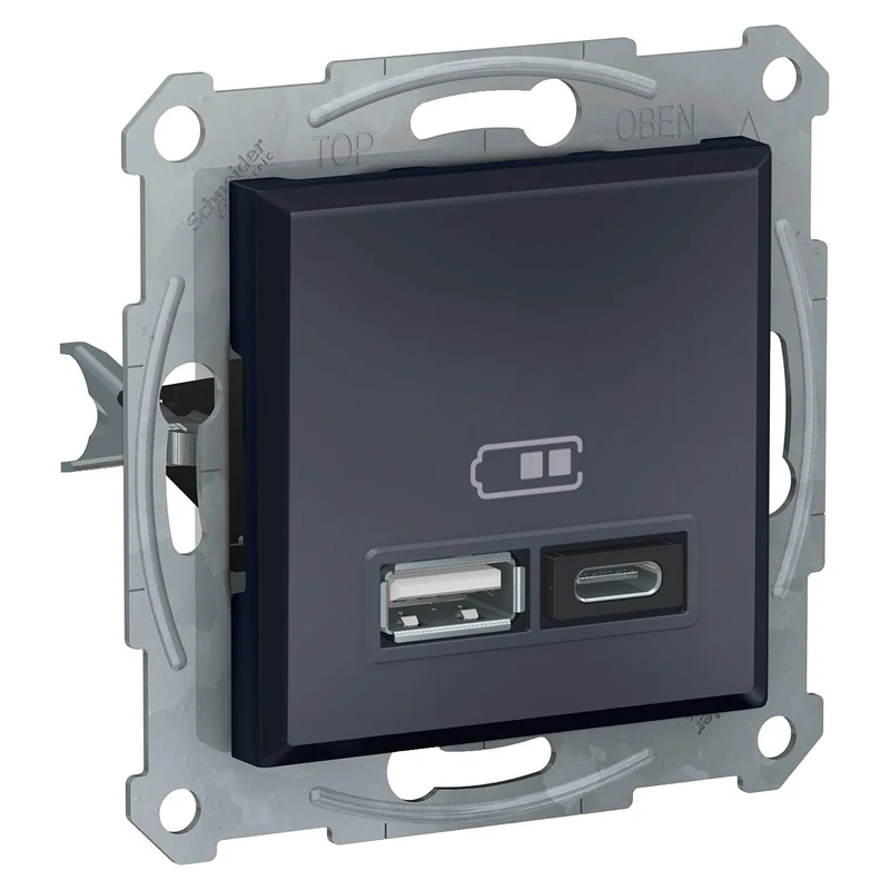 Schneider EPH2700371 Asfora USB Charger Anthracite