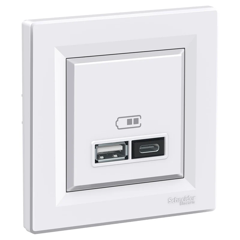 Schneider EPH2700321 Asfora USB Charger White