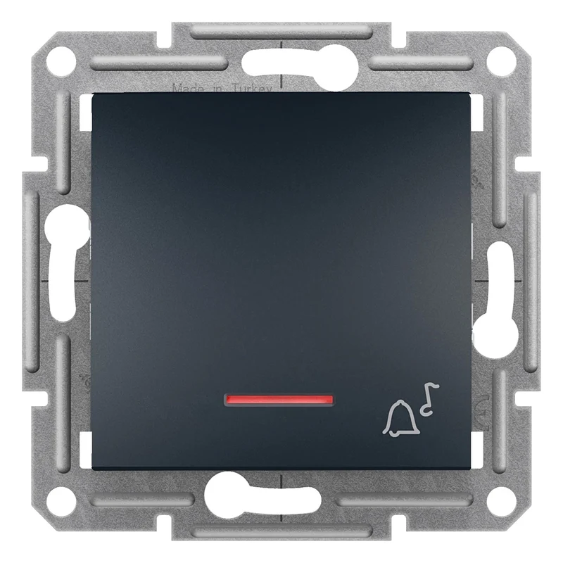 Schneider EPH1700171 Asfora 1-Way Pushbutton with Bell Symbol Anthracite