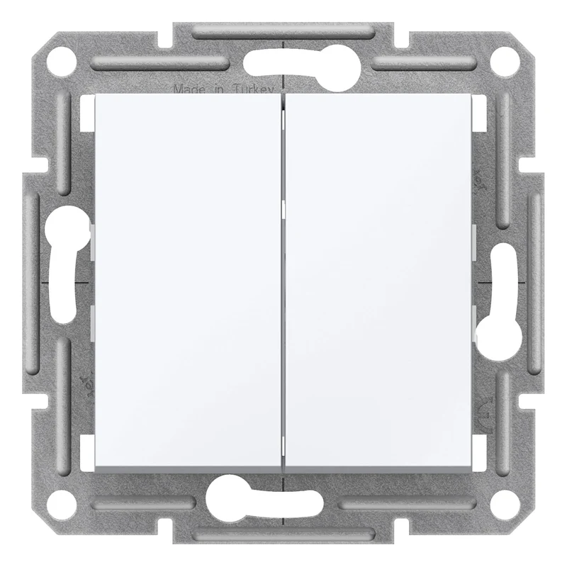 Schneider EPH0670121 Asfora Double 2-Way Switch 10AX 250V White