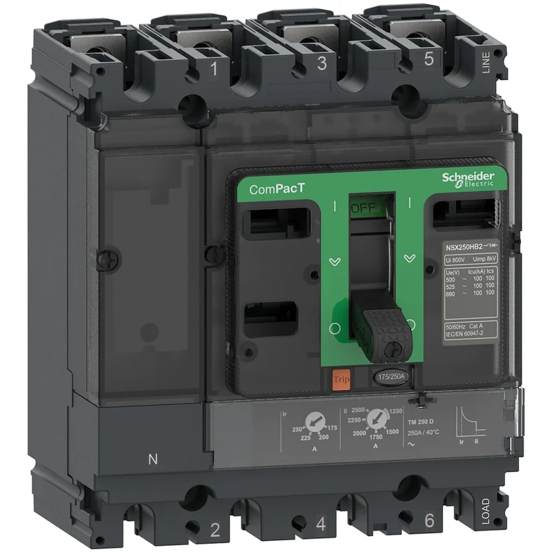 Schneider C25F4TM250 ComPacT NSX250F MCCB 4P 250A 36kA TMD