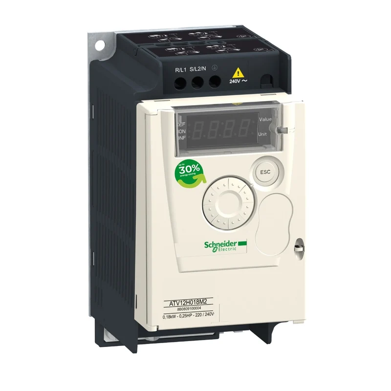Schneider ATV12H037M2 Altivar ATV12 VFD 0.37 kW 200-240V 1-Phase Heat Sink IP20