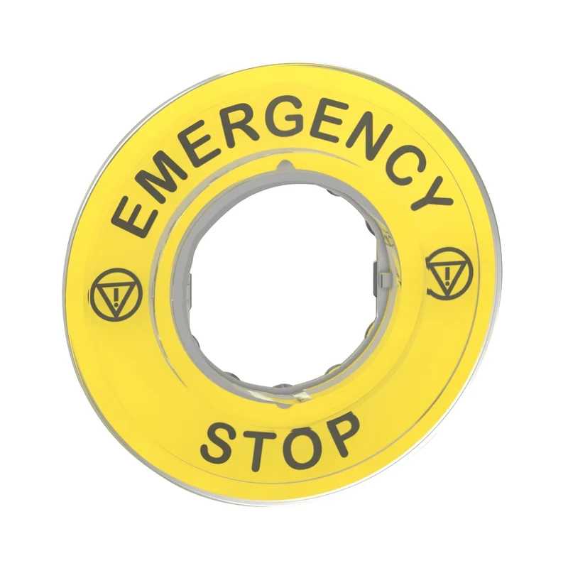 Schneider ZBY9320 Harmony XB4/XB5 Emergency Stop Marking Label 60mm Yellow