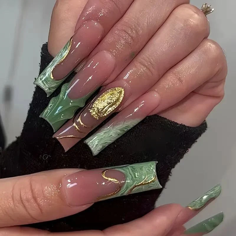 Dekorative Lange Acryl-Nagelverlängerungen Karnz