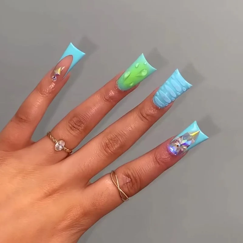 Dekorative Lange Acryl Nagelverlängerungen Karnz