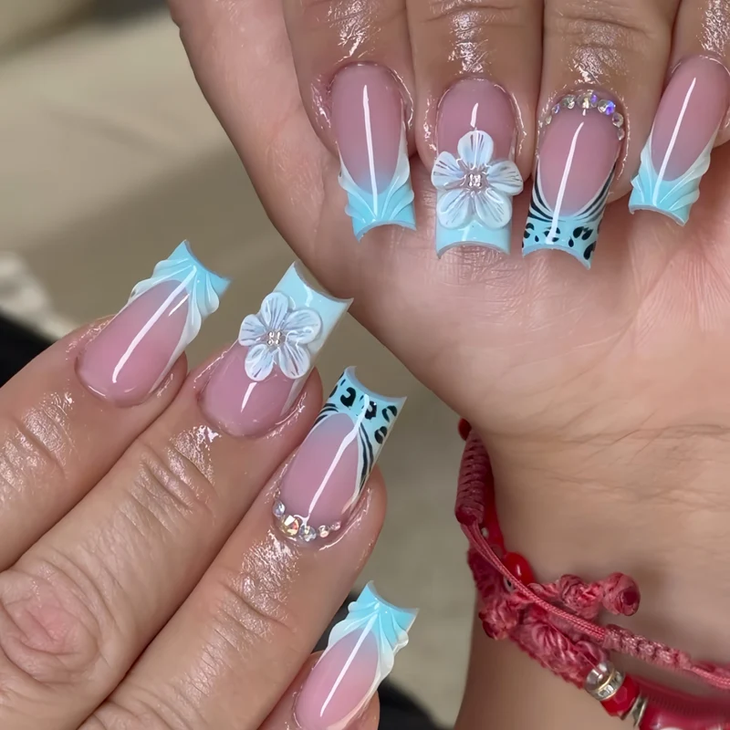 Floral Acryl Nagelkunst Erweiterungen Karnz