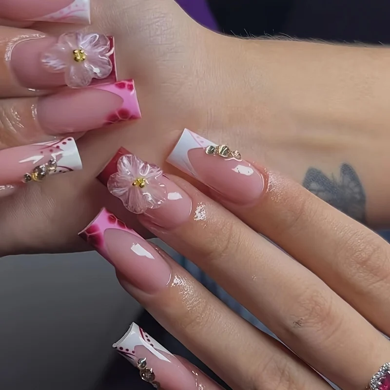 Blumen 3D Nagelkunst Verzierungen Karnz