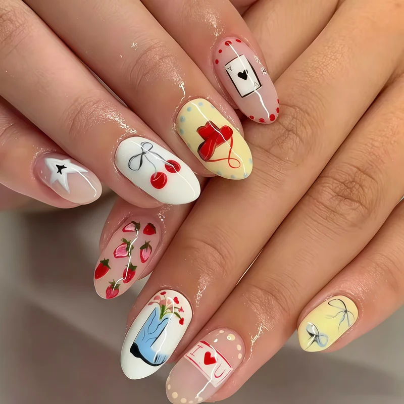 Künstlerisches Florales Nagelkunst Set Karnz