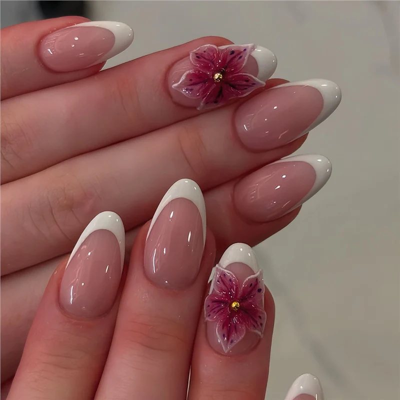 Künstlerische florale Acryl-Nagelverstärkungen Karnz 1789447284