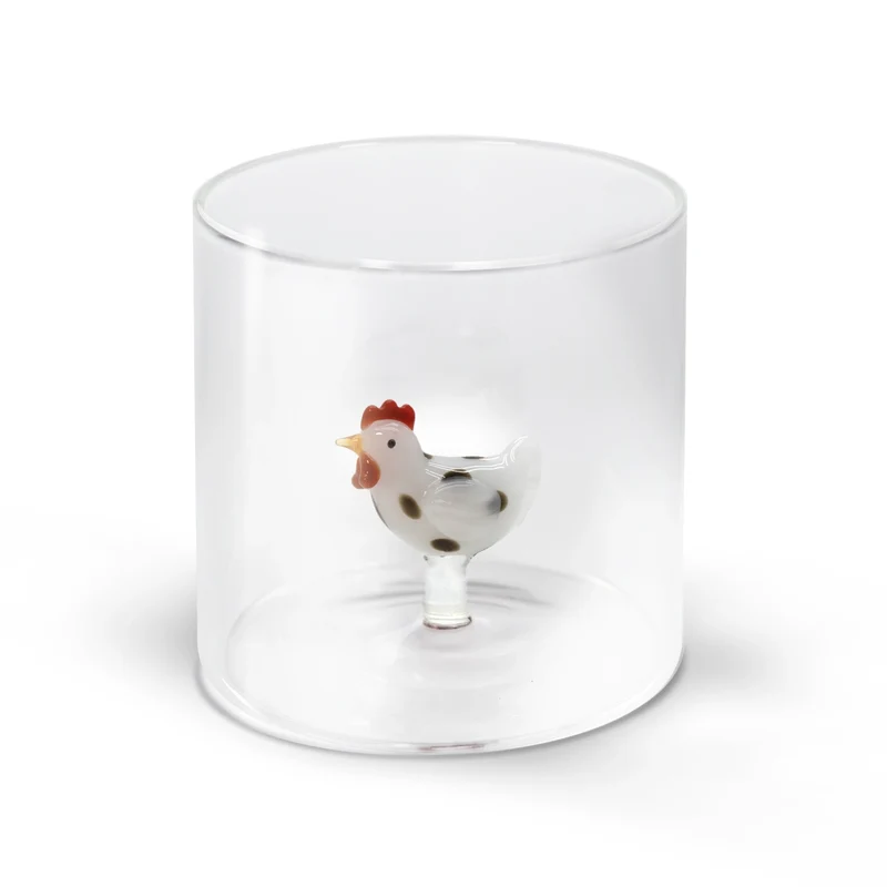 Glas aus Borosilikat 250ml Weisses Huhn