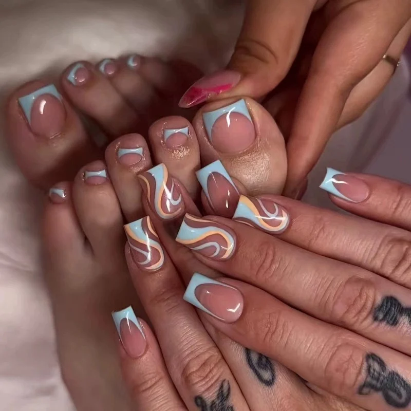 Abstract Marble Nail Art Set Karnz