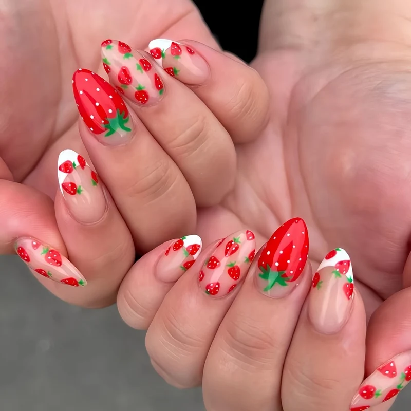 Künstlerisches Erdbeer-Nagelkunst-Set Karnz