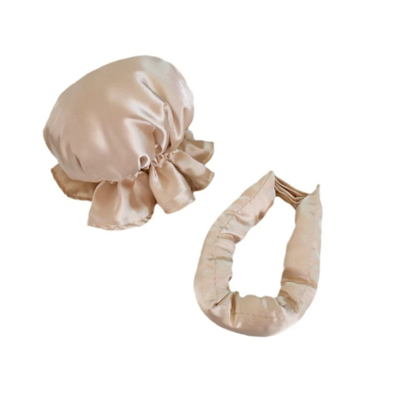 Luxuriöses Satin-Haarmütze- und Haarband-Set