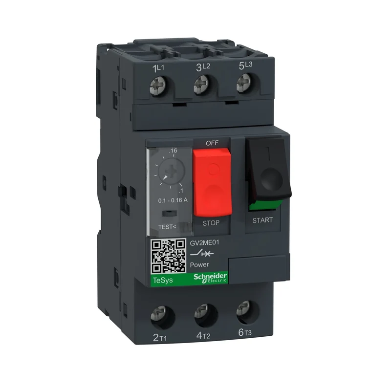 Schneider GV2ME01 TeSys GV2 Motor Protection Circuit Breaker 3P 0.16A