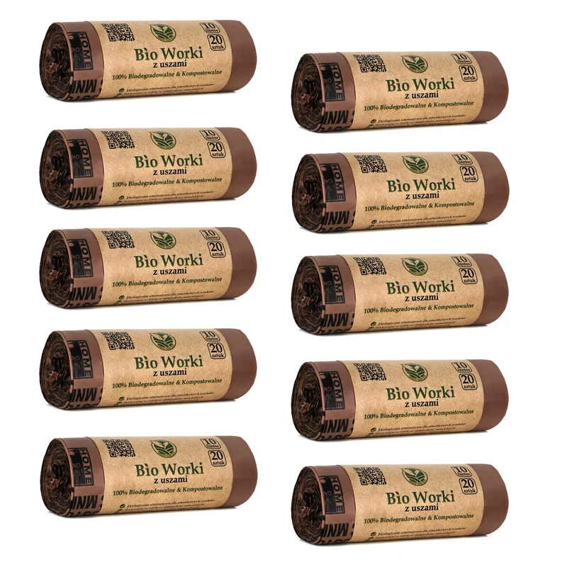 BIO kompostierbare Beutel 10 Liter 10x20 Stück Sipeko