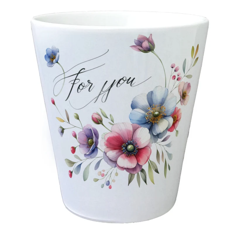 Blumen für dich Deko Blumentopf mit Spruch For You
