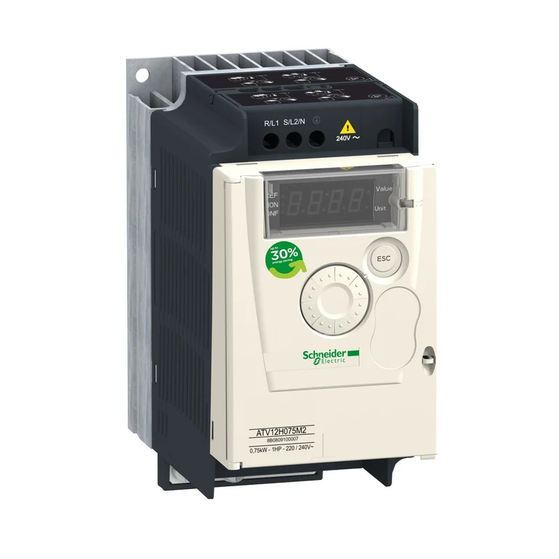 Schneider ATV12H075M2 Altivar ATV12 VFD 0.75 kW 200-240V 1-Phase Heat Sink IP20