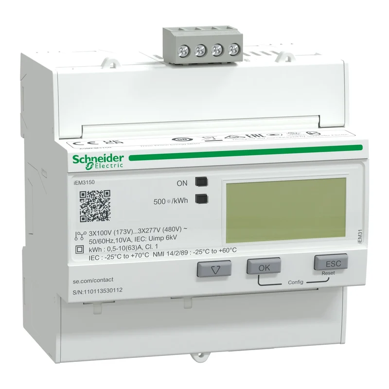 Schneider A9MEM3150 Acti9 iEM3150 Energy Meter 3P 63A Modbus