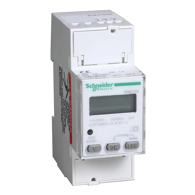 Schneider A9MEM2150 iEM2150 Modular Single Phase Power Meter 230V 63A Modbus