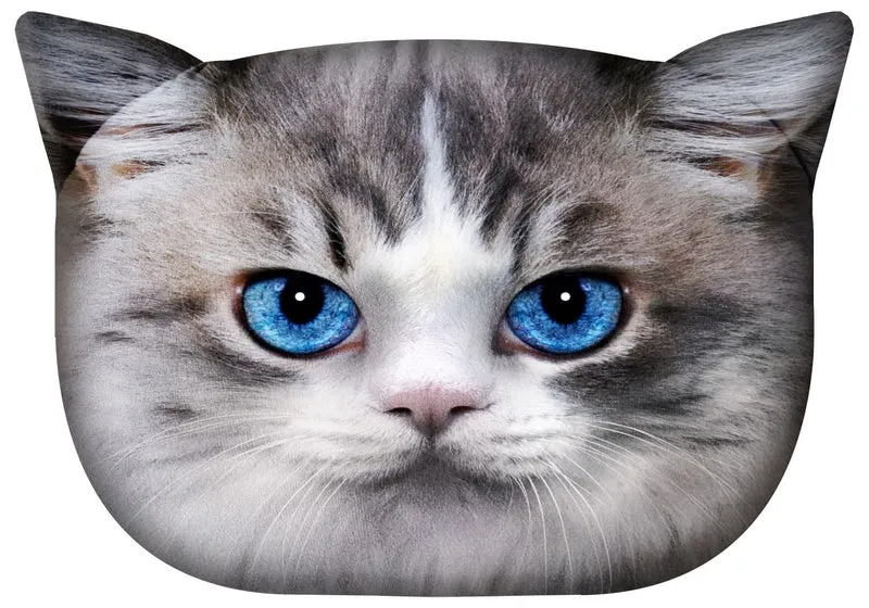 Knuddeliges Designer Kissen mit Katzen-Motiv Katzenkissen Dekokissen Zierkissen mit verdecktem Reißverschluss und Füllkissen Luna
