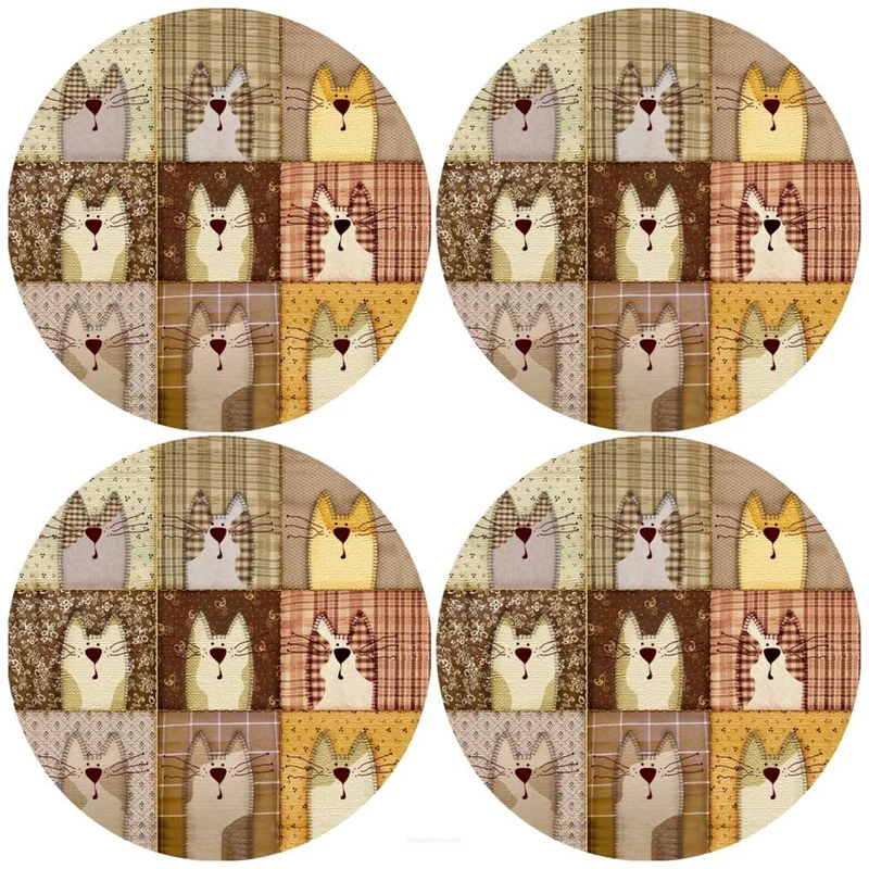 Arco Design Tischuntersetzer 4D mit Muster 4er Set Hochwertiger Filz Pexeso Beige