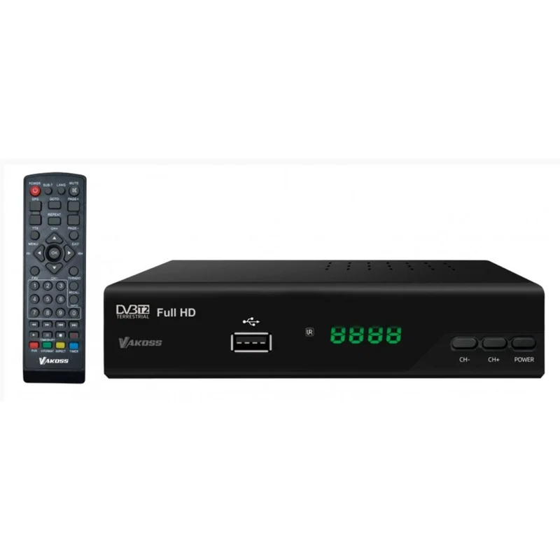 TV-Digitaltuner Digitaler Terrestrischer Decoder mit Fernbedienung DVB-T / T2 H.265 Full HD 1080p USB TV-Aufnahmefunktion