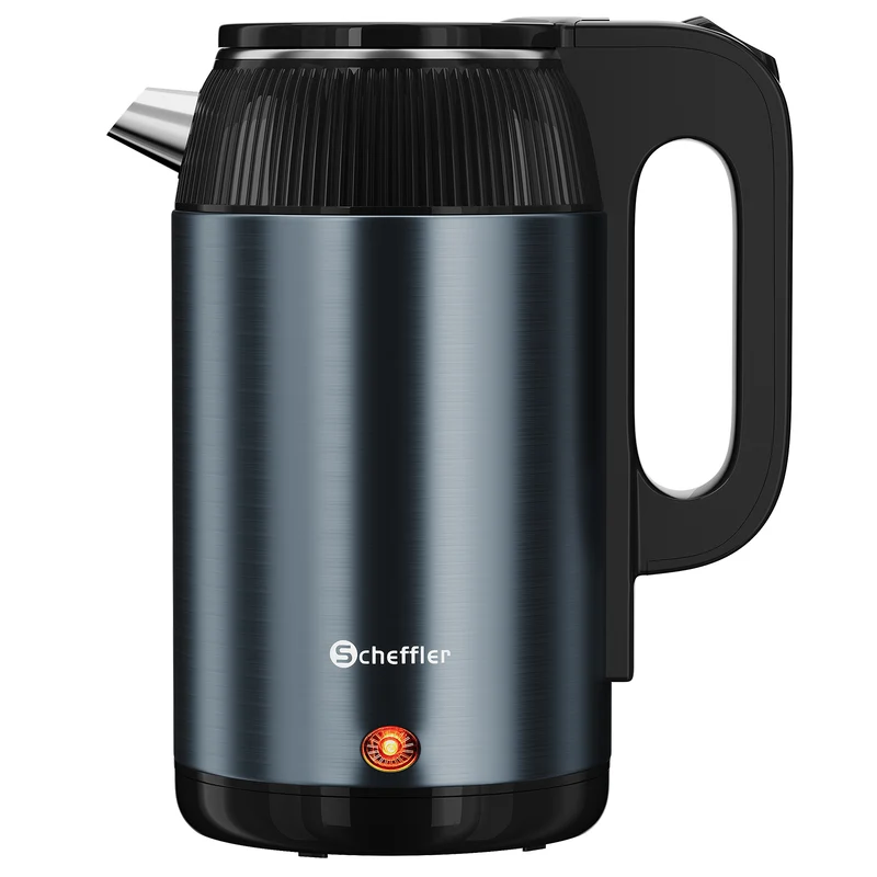 Wasserkocher 3L Kabellos 1500W BPA-frei, Schnellkochend, Retro Design Blau/Roségold