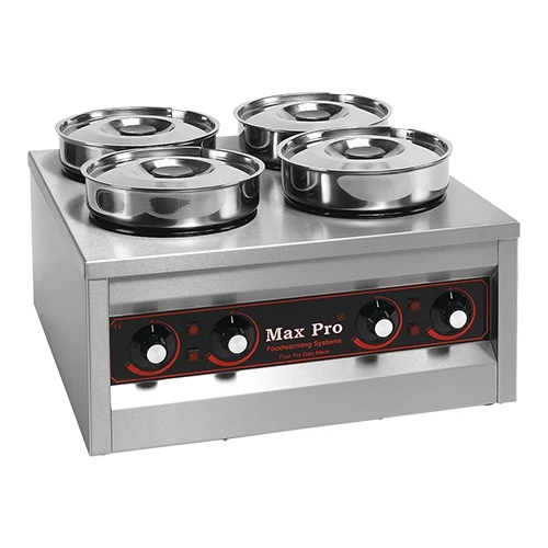 Grelnik hrane iz nerjavečega jekla s 4 predelki | Max Pro | 4 x 4 L | 1000 W | 30-90°C