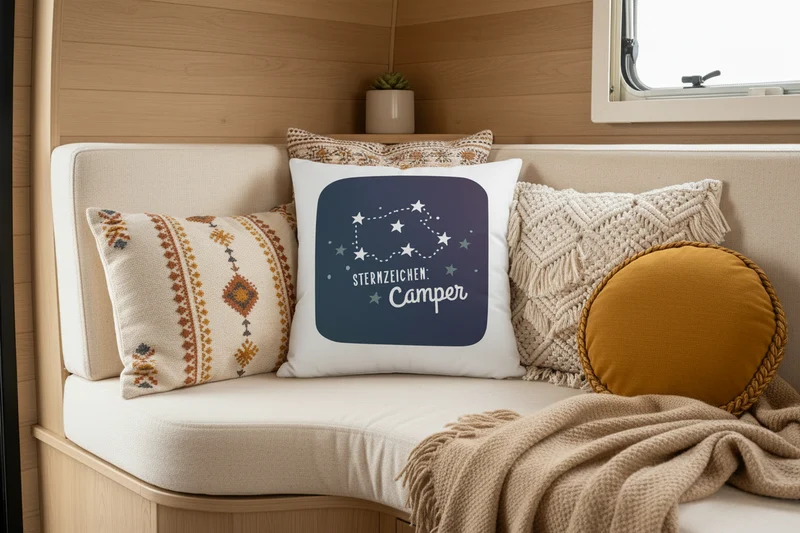 Deko-Kissen "Sternzeichen Camper" - Wohnmobil - Kissen 40x40cm