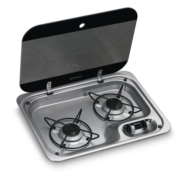 Gaskocher Edelstahl 2-flammig mit Gasabdeckung HBG2335 / Dometic HBG 2335 2-flam.